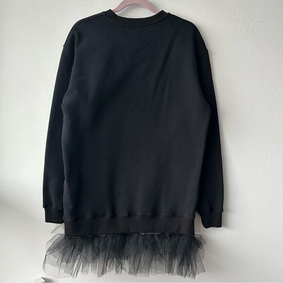 ACT N1 Made in Italy Mini Sweatdress With Tulle in black - Picture 5 of 15